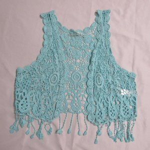 Maurices • Macrame Crochet • Cropped Open Front • Medium